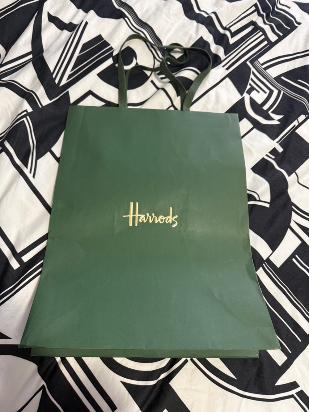Harrods Dark Green shopping Bag